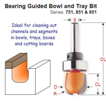 Premium Quality Bearing Guided Bowl & Tray Bit 851.002.11B