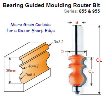 Premium Quality Bearing Guided Moulding Router Bit 955.901.11
