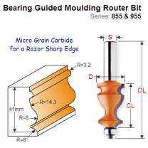 Premium Quality Bearing Guided Moulding Router Bit 955.902.11
