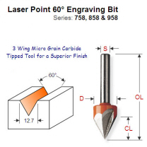 Premium Quality Laser Point Bit with 60 Degree Angle 858.001.11