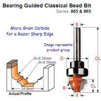 Premium Quality Bearing Guided Classical Bead Bit 965.303.11B