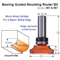 Premium Quality Bearing Guided Moulding Router Bit 967.103.11B