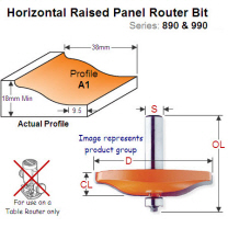 Bearing Guided Horizontal Raised Panel Router Bit-Profile A2 990.504.11