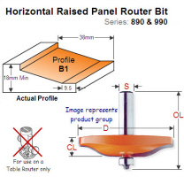 Bearing Guided Horizontal Raised Panel Router Bit-Profile B2 990.505.11