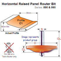 Bearing Guided Horizontal Raised Panel Router Bit-Profile C2 990.506.11