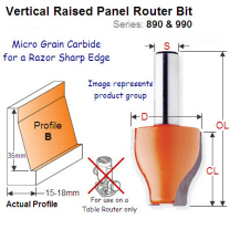 Premium Quality Vertical Raised Panel Bit-Profile B 990.602.11