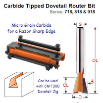 Dovetail Router Bit for CMT300 Dovetail Jig 818.128.11