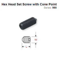 Hex Head Set Screw with Cone Point 990.005.00