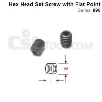 Hex Head Set Screw with Flat Point 990.016.00