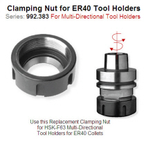 Multi-Directional ClampingNut for ER40 Toolholder 992.383.11