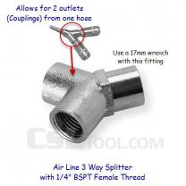 Air Line 3 Way Connector with 1/4