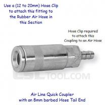 Air Line Quick Release Coupling with 8mm hose tail end