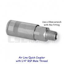 Air Line Quick Release Coupling with 1/4" BSP male thread end
