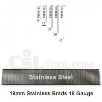 Box of 5000 18 Gauge Stainless Steel Brads 19mm Long