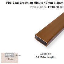 Intumescent Strip 10mm x 4mm Fire Only 2.1m Brown FR10-30-BR