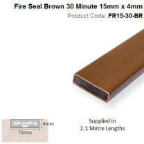 Intumescent Strip 15mm x 4mm Fire Only 2.1m Brown FR15-30-BR
