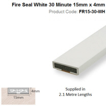 Intumescent Strip 15mm x 4mm Fire Only 2.1m White FR15-30-WH