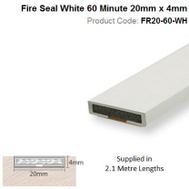 Intumescent Strip 20mm x 4mm Fire Only 2.1m White FR20-60-WH