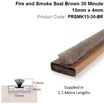 Intumescent Strip 15mm x 4mm Fire + Smoke 2.1m Brown FRSMK15-30-BR
