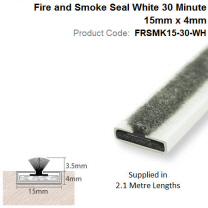 Intumescent Strip 15mm x 4mm Fire + Smoke 2.1m White FRSMK15-30-WH