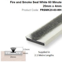 Intumescent Strip 20mm x 4mm Fire + Smoke 2.1m White FRSMK20-60-WH