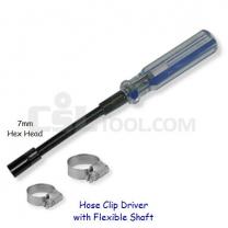 Hose Clip Driver with 7mm hex drive and flexible shaft