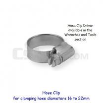 Hose Clip for 16 to 22mm diameter hose with 1/4" slotted hex drive