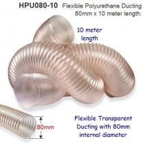10 meter length of 80mm Flexible Polyurethane Ducting for Dust Extraction