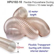 10 meter length of 102mm Flexible Polyurethane Ducting for Dust Extraction