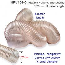 6 meter length of 102mm Flexible Polyurethane Ducting for Dust Extraction