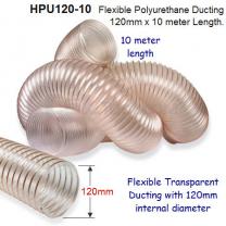 10 meter length of 120mm Flexible Polyurethane Ducting for Dust Extraction