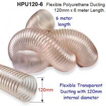 6 meter length of 120mm Flexible Polyurethane Ducting for Dust Extraction