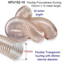 10 meter length of 152mm Flexible Polyurethane Ducting for Dust Extraction