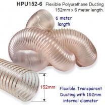 6 meter length of 152mm Flexible Polyurethane Ducting for Dust Extraction