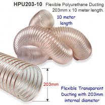 10 meter length of 203mm Flexible Polyurethane Ducting for Dust Extraction