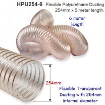 6 meter length of 254mm Flexible Polyurethane Ducting for Dust Extraction
