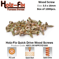 Holz-Fix high performance 3.5 x 16 Pozi Wood Screw Box of 1000 Pcs.