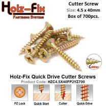 Holz-Fix high performance 4.5 x 40 Pozi Cutter Screw Box of 700 Pcs.