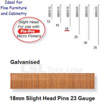Box of 9600 23 Gauge Galvanised Slight Head Pins 18mm Long