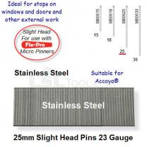 Box of 9600 23 Gauge Stainless Steel Slight Head Pins 25mm Long