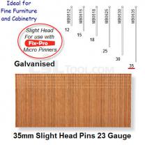 Box of 9600 23 Gauge Galvanised Slight Head Pins 35mm Long