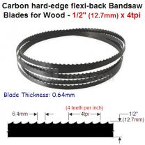 1/2" Hard edge flexi-back bandsaw blade 4tpi