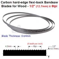 1/2" Hard edge flexi-back bandsaw blade 6tpi