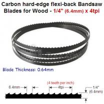 1/4" Hard edge flexi-back bandsaw blade 4tpi