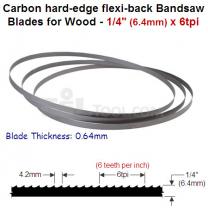 1/4" Hard edge flexi-back bandsaw blade 6tpi