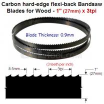 1" Hard edge flexi-back bandsaw blade 3tpi