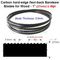 1" Hard edge flexi-back bandsaw blade 4tpi
