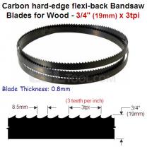 3/4" Hard edge flexi-back bandsaw blade 3tpi