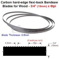 3/4" Hard edge flexi-back bandsaw blade 6tpi