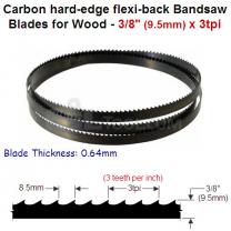 3/8" Hard edge flexi-back bandsaw blade 3tpi